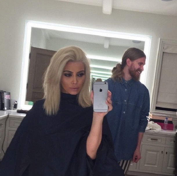 Kim Kardashian has become a platinum blonde