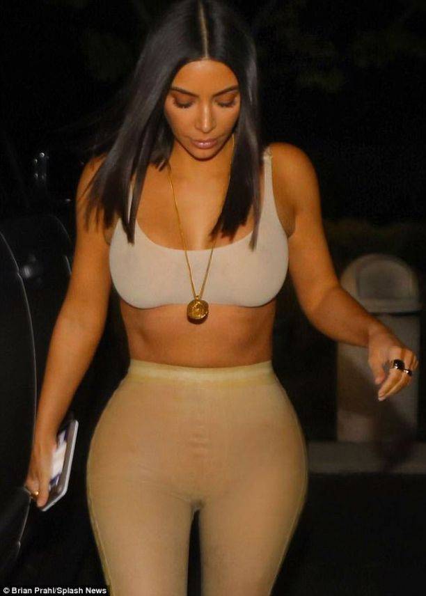 Kim Kardashian in transparent leggings