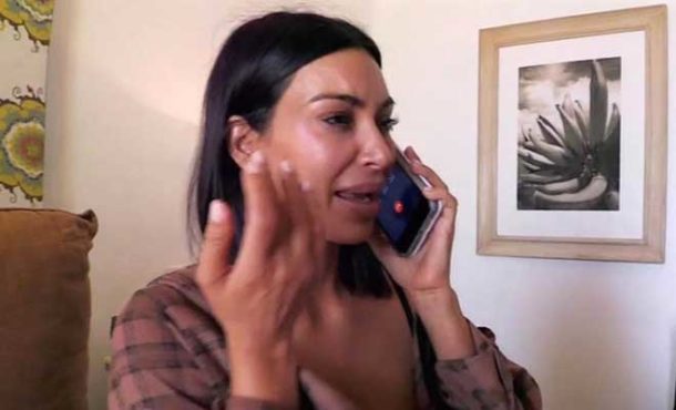 Kim Kardashian burst into tears at her photos