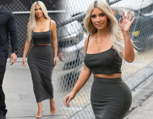 Kim Kardashian was photographed with no bra