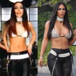 Kim Kardashian dressed up like the late Aaliyah for Halloween