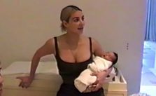 Kim Kardashian showed the face of her third child