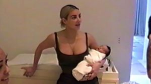 Kim Kardashian showed the face of her third child